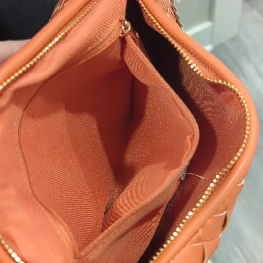 a new day Woven Hobo Shoulder Bag in Coral Orange - Picture 6 of 10